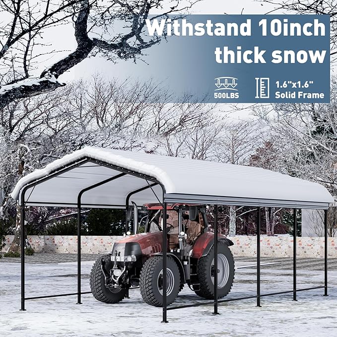 SUNBURY 10x20 FT Carport, Heavy Duty Car Port Canopy - Image 7