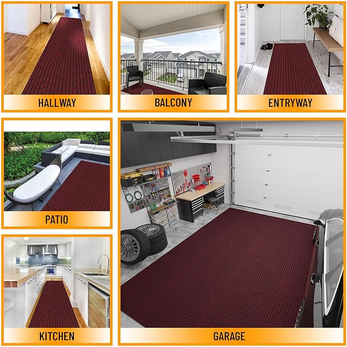 Ottomanson 2'7" x 5' Mud Mat Area Rug Scraper Carpet - Image 4