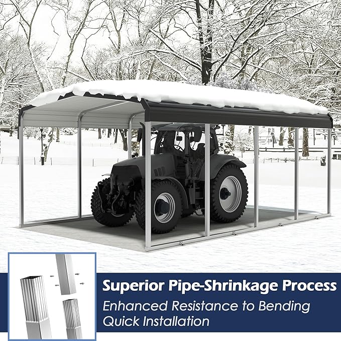 Xilingol 12x20 FT Metal Carport, Heavy Duty Carport Canopy - Image 3