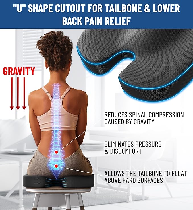 Everlasting Comfort Doctor Recommended Gel Memory Foam Seat Cushion - Image 3