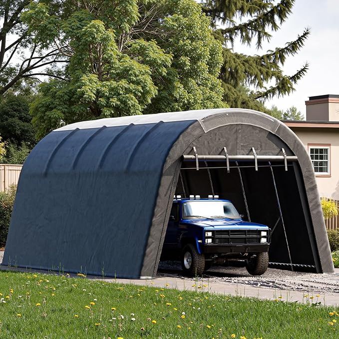 Carport 12x20 ft Heavy Duty w/Translucent Roof, All-Season Waterproof UV by WELYAS