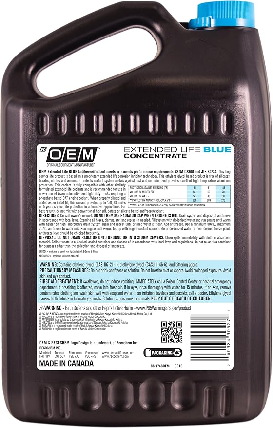 Recochem OEM 86-174BOEM Blue Premium Antifreeze Concentrate Extended Life BLUE - Image 2
