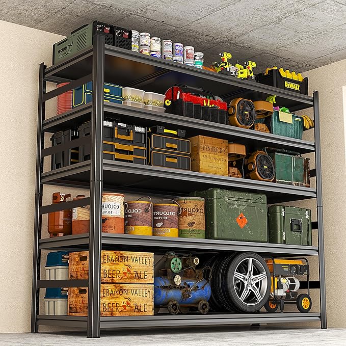 87" H Garage Shelving 5 Tier Storage Shelves Heavy Duty 3800LBS Adjustable by PRESTELION