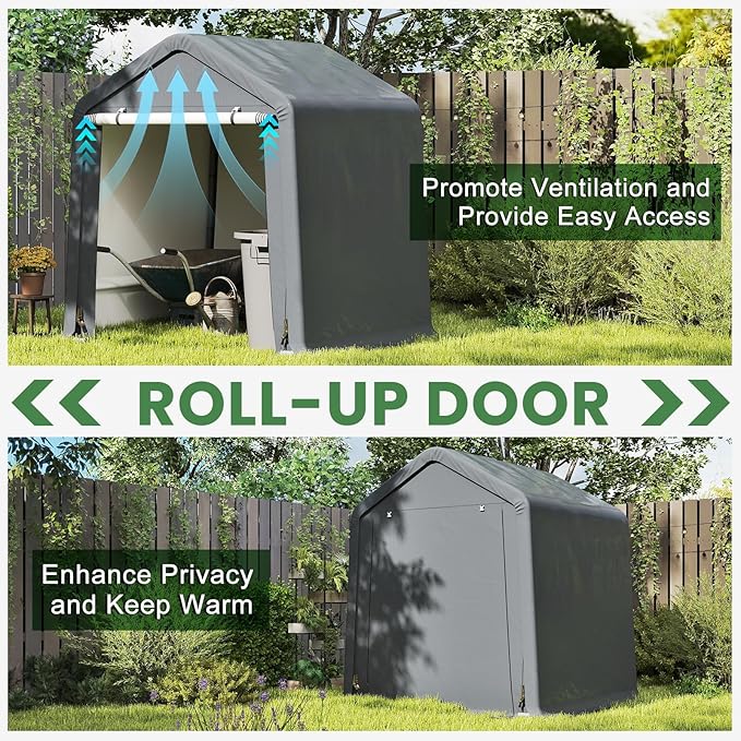 Tangkula 6x6.5Ft Portable Shed, Outdoor Storage Shelter - Image 3