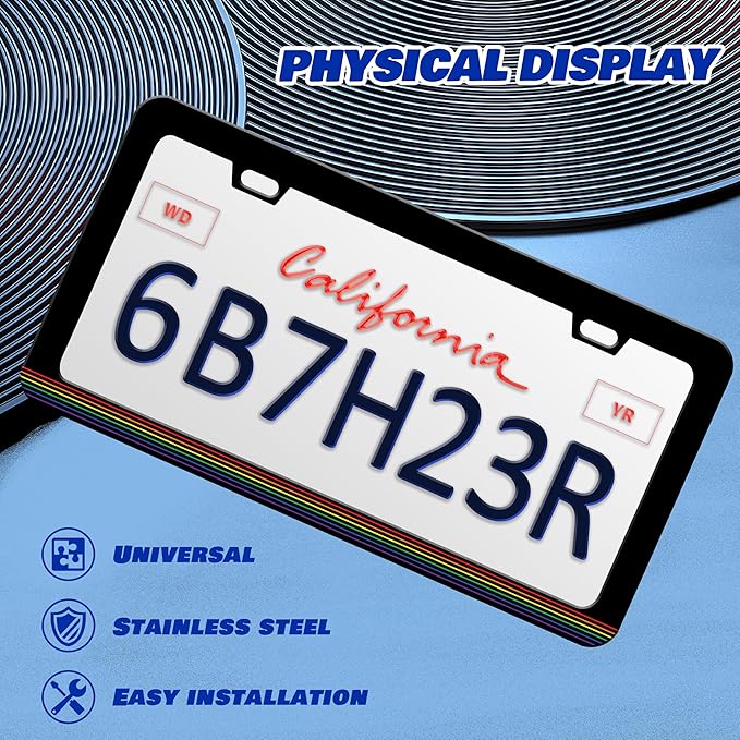 Gay Pride License Plate Frame LGBTQ License Plate Frames Personalise Stainless - Image 3