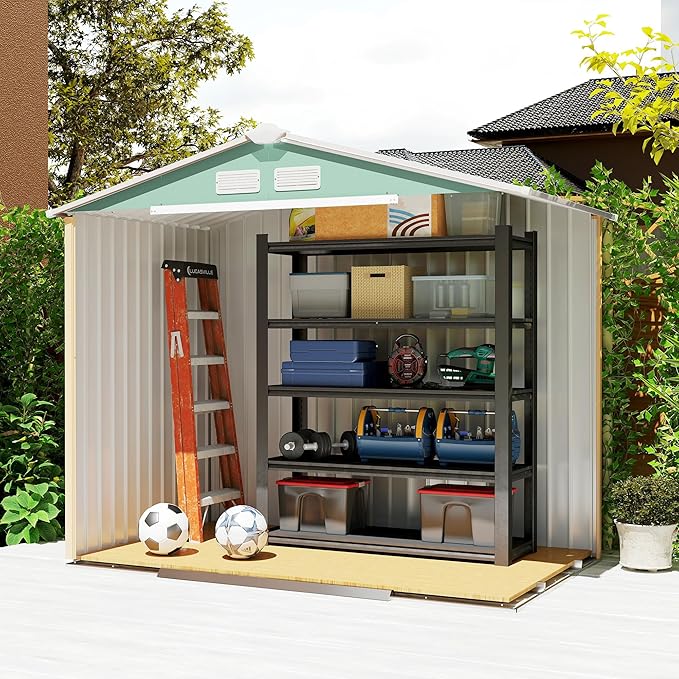 Outsunny 7' x 4' Outdoor Storage Shed, Garden Tool Metal Shed - Image 9