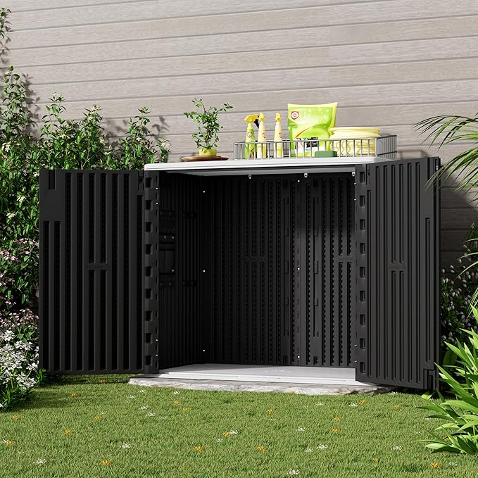 37Cu.ft Outdoor Storage Shed Waterproof, Horizontal Outdoor Storage Cabinet - Image 4