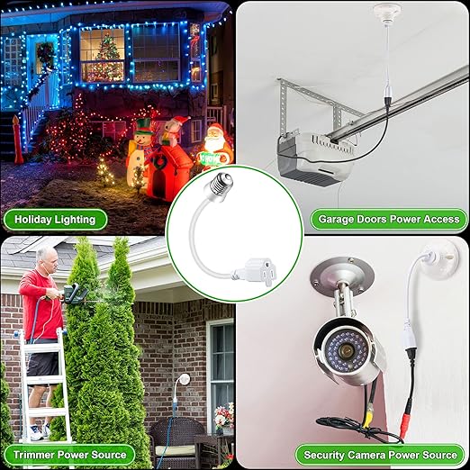 Feekoon 2 Pack 3 Outlet Light Socket Adapter, Convert E26/E27 Bulb Socket to 3 - Image 7