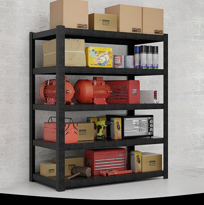 72" Hx47.3 Wx23.6 D 5 Tier Garage Shelving Heavy Duty Garage Storage Shelves - Image 3