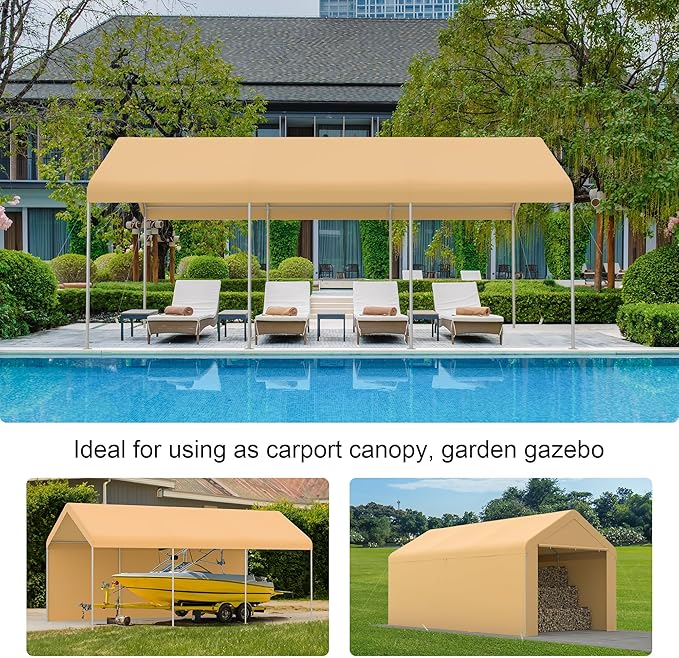 Morngardo Carport 10'x20' Heavy Duty Car Canopy Portable Garage - Image 6