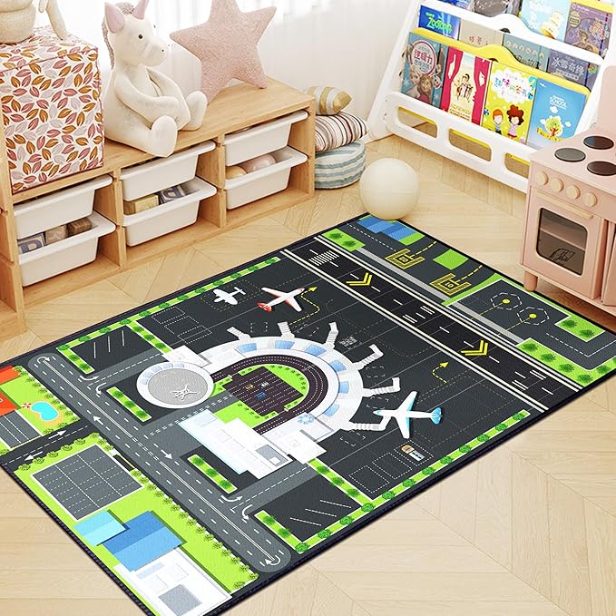 Play Rug for Playroom 2x3 Airport Carpet for Boys Bedroom - Image 5