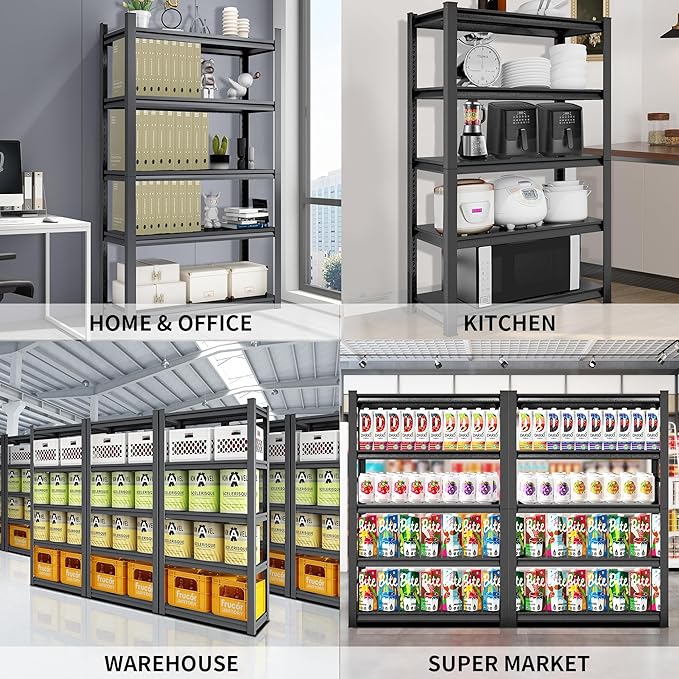TOPKEY 5-Tier Utility Shelves Garage Storage Shelves, Heavy Duty Metal Storage - Image 6