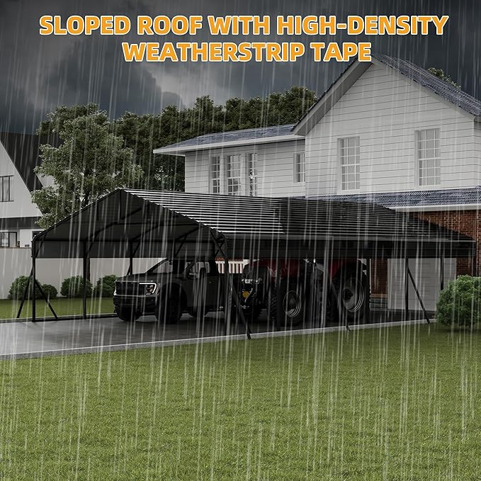 20 x 30 FT Metal Carport with Galvanized Steel Roof, Heavy Duty Metal Roof - Image 7