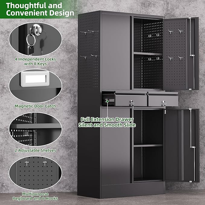 71" Metal Garage Storage Cabinet - Image 3