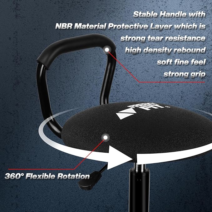 Garage Stool, Adjustable Height Swivel Work Mechanic Shop Stool - Image 4
