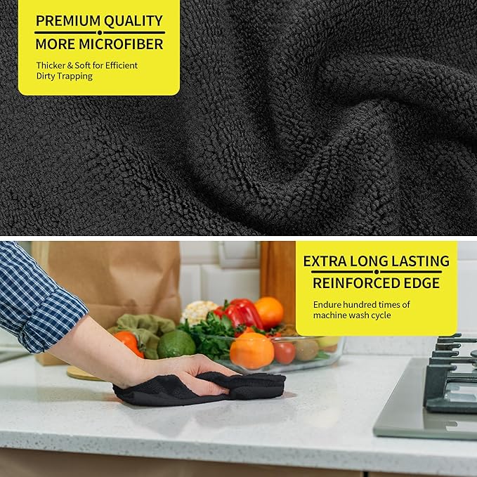 HOMERHYME Premium Microfiber Cleaning Cloth, 8 Pack, 12.6" x 12.6" Cleaning - Image 4