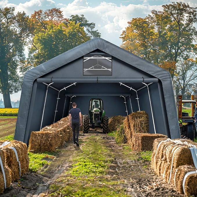 PHI VILLA 13'X22'X9.6' Outdoor Portable Storage Shelter Shed Garage - Image 2