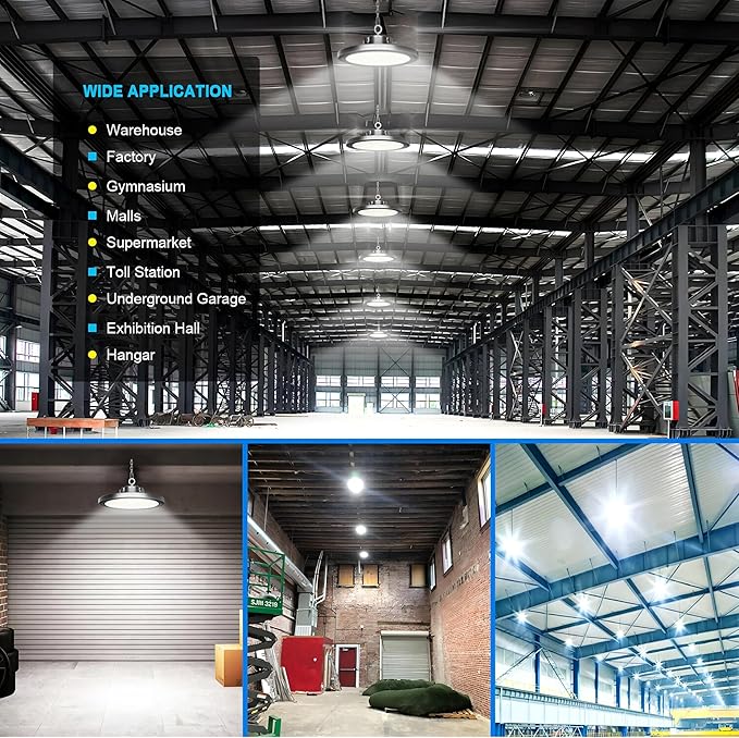 6Pack 250W UFO LED High Bay Light, 30000lm 6000K Daylight 2500W Equivalent - Image 8
