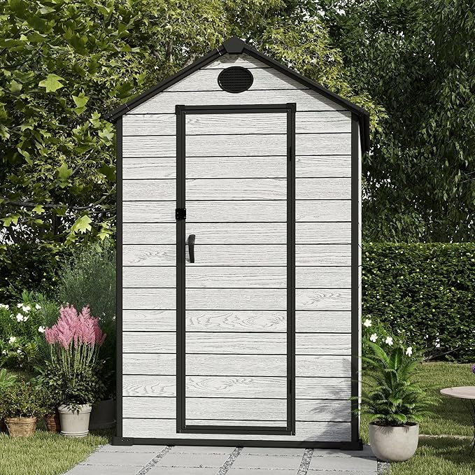 4.4x6 FT Resin Outdoor Storage Shed Large, 230 Cuft Garden Tool Sheds & Outdoor - Image 7