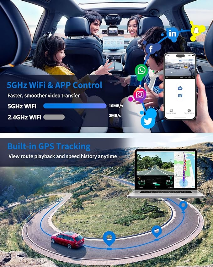 360° View 5 Channel Dash Cam Front and Rear - Image 9