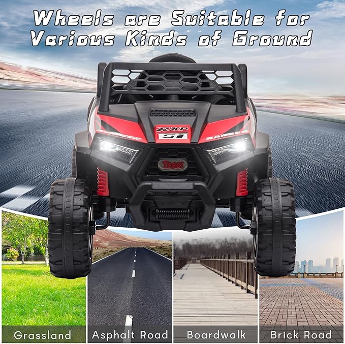 TOBBI 12V Kids Ride on Car, Electric Off-Road UTV Truck - Image 8
