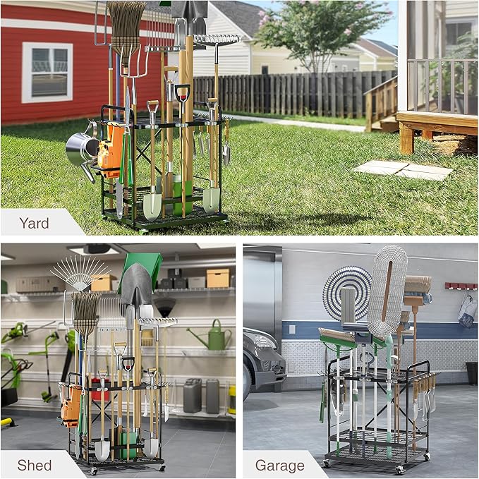 Garden Tool Organizer Outdoor Garage and Shed Tool Storage Yard Tool Holder and - Image 6
