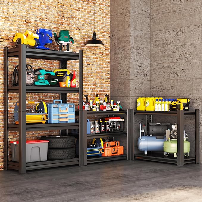 Garage Shelving Unit, Heavy Duty 4-Tier Adjustable Storage Shelf, Steel Shelving - Image 2
