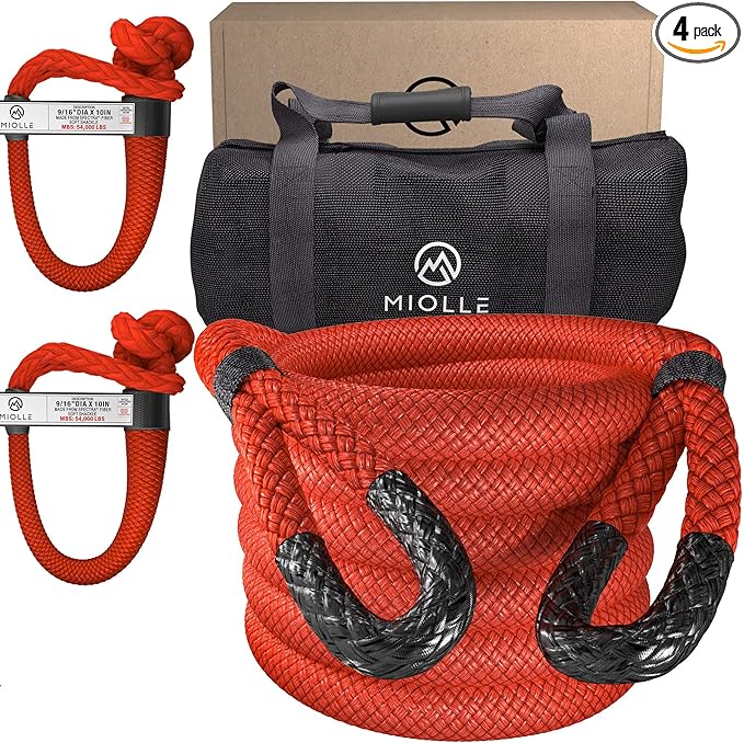 MiolleGear Heavy Duty Kinetic Recovery Tow Rope by Miolle