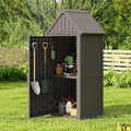 Shed Outdoor Storage Shed with Sloping Roof and Lockable Door, Resin Outdoor by LHBcraft-US