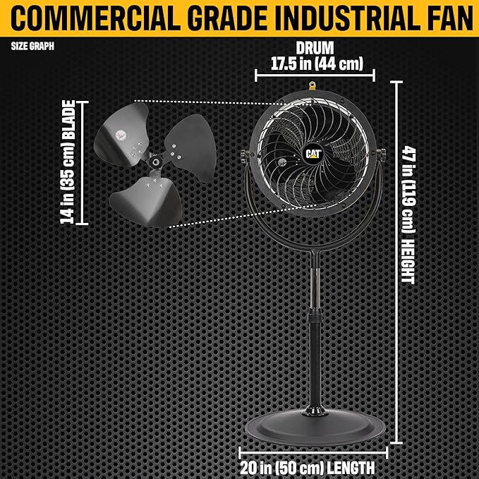 CAT Caterpillar® 14" HVPD-14AC HIGH VELOCITY PEDESTAL DRUM FAN - Image 2