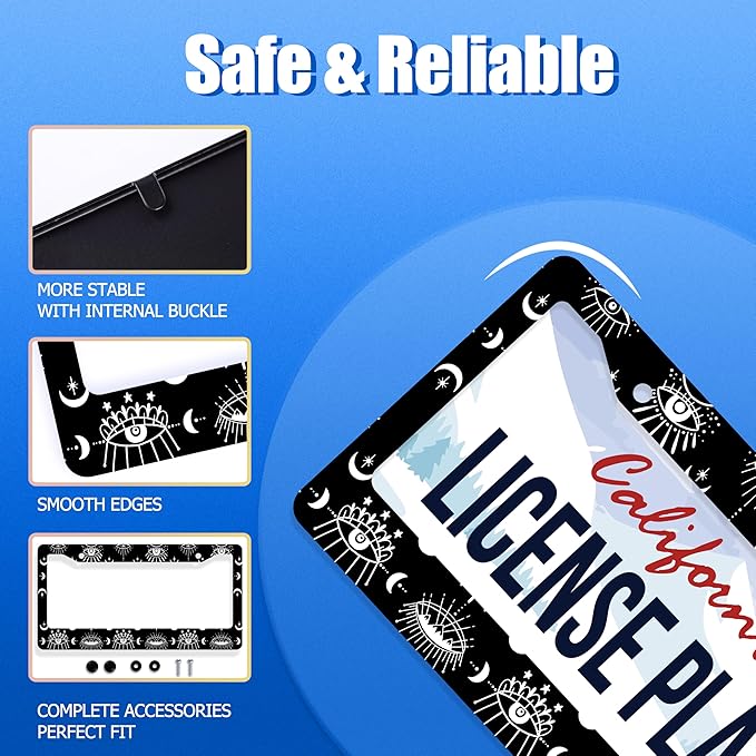 Evil Eye License Plate Frame Psychedelic Eye License Plate Stainless Steel - Image 2