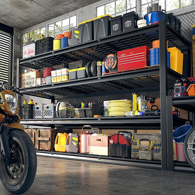 REIBII 60" W Garage Shelving Heavy Duty 2500LBS Storage Shelves 4-Tier Garage - Image 6