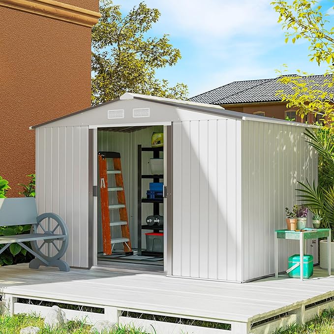 Outsunny 9' x 6' Outdoor Storage Shed, Garden Tool Metal Shed by Outsunny