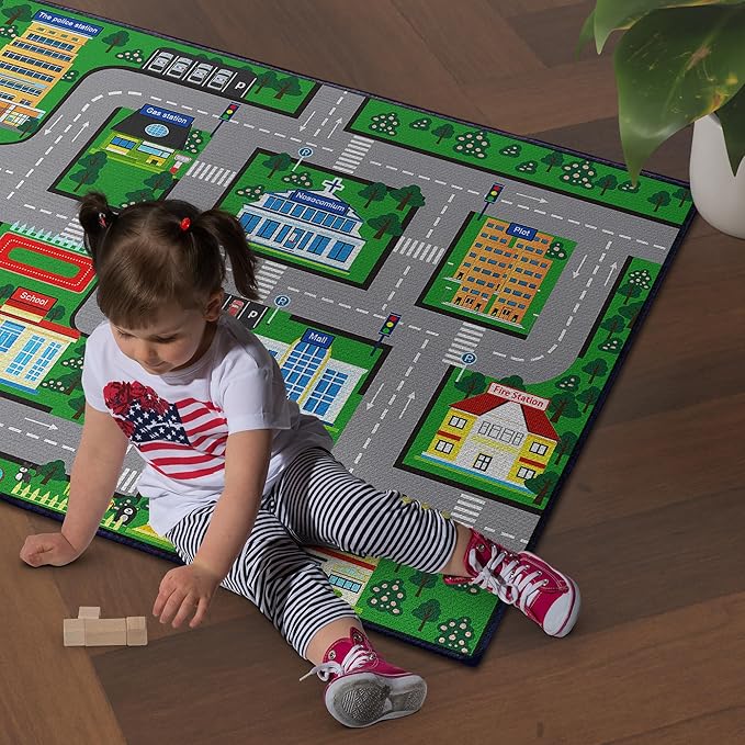 Fun Car Play Area Carpet Car Mat 59"x39" Play Rug - Image 3