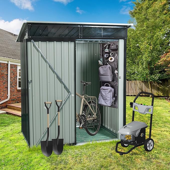 Metal 5x3 FT Garden Storage Shed, Outdoor Small Shed by Hipicute