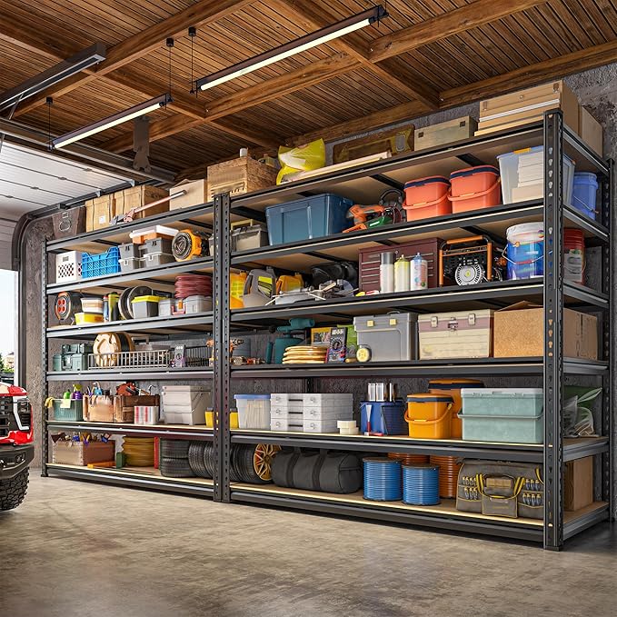 83.8" H Garage Shelving 59.8" W Metal Shelving 3000LBS Storage Shelves Heavy - Image 4
