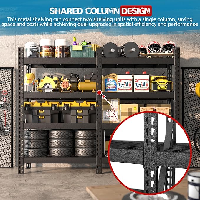 MUPATER 4-Tier Garage Shelving, 9000 LBS Heavy Duty Metal Storage Shelves - Image 9