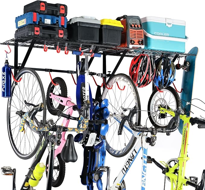 PLKOW Garage Wall Shelving, Wall Mount Bike Storage Rack by PLKOW
