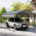 10×15FT Metal Carport, Heavy Duty Car Port, All-Weather Outdoor Storage Trucks by RealRelax
