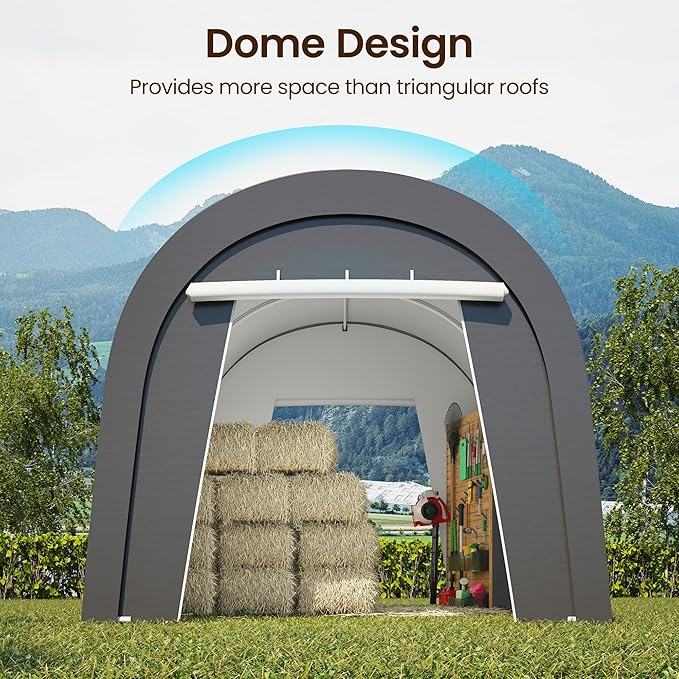 Kiss the Water Carport, Round Portable Garage, Steel Heavy Duty Carport - Image 4