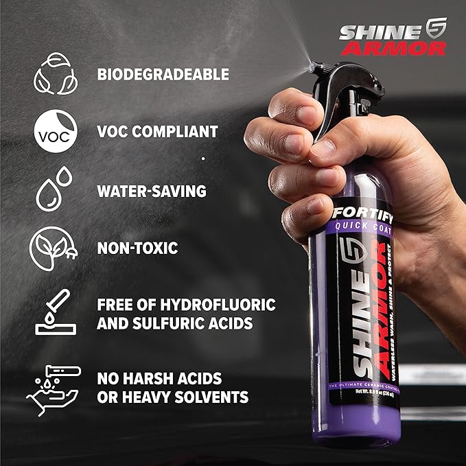 SHINE ARMOR Fortify Quick Coat – 3-in-1 Ceramic Coating Spray | Waterless Wash - Image 2