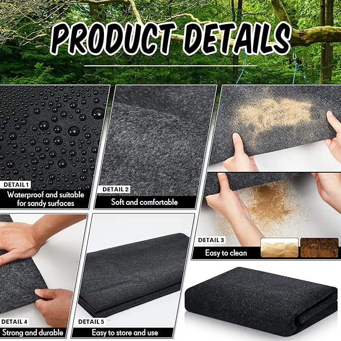 Haull Waterproof Outdoor Storage Shed Mat, 10x10 ft, Felt Surface, Non Slip - Image 5