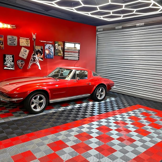 25PCS|15.7"x15.7" Garage Flooring Tiles, Non-Slip Interlocking Plastic Garage - Image 9