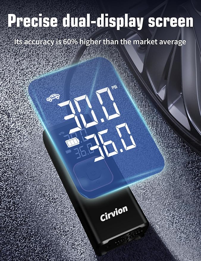 Tire Inflator Portable Air Compressor, 3X Faster 25000mAh 160 PSI Air Pump - Image 7