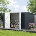 Outsunny 11' x 6' Outdoor Storage Shed, Galvanized Metal Utility Garden Tool by Outsunny