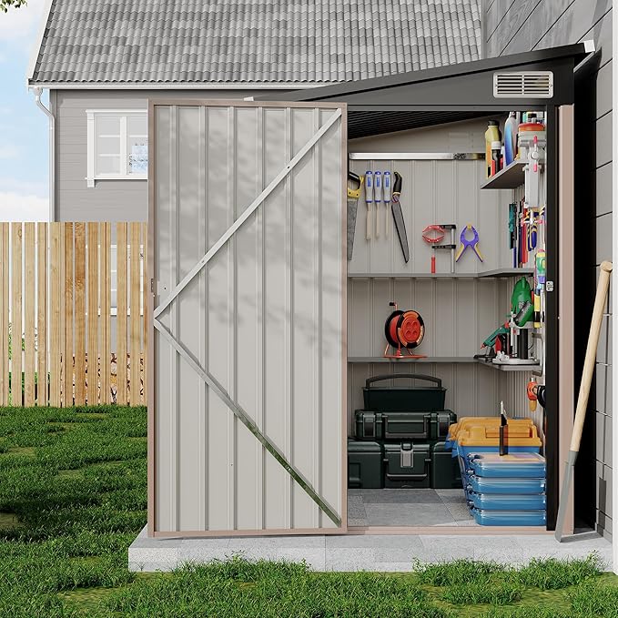 4' x 8' Outdoor Lean to Storage Sheds Outdoor, Heavy-Duty Lean to Garden - Image 8