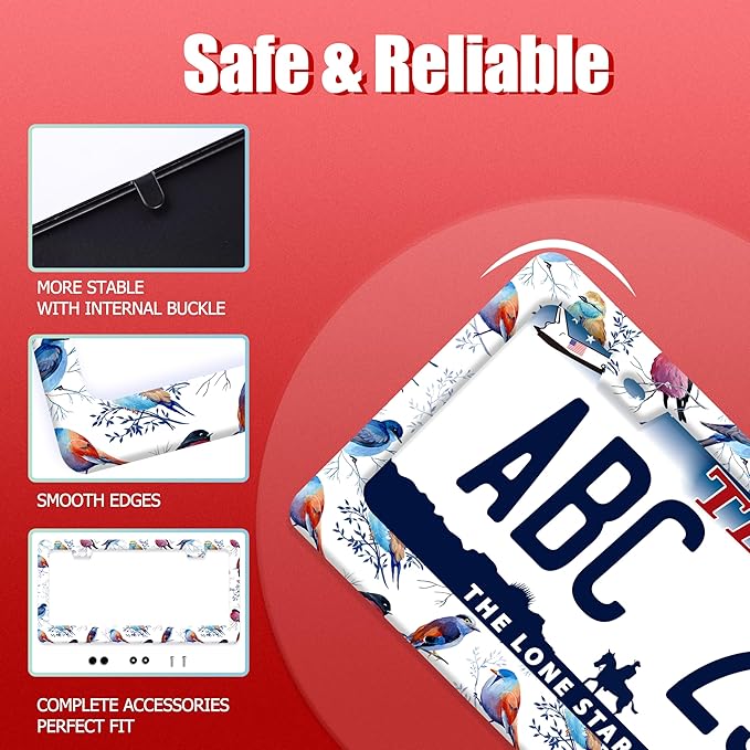 Bird License Plate Frame Funny Parrot Animal License Plate Frames Stainless - Image 2