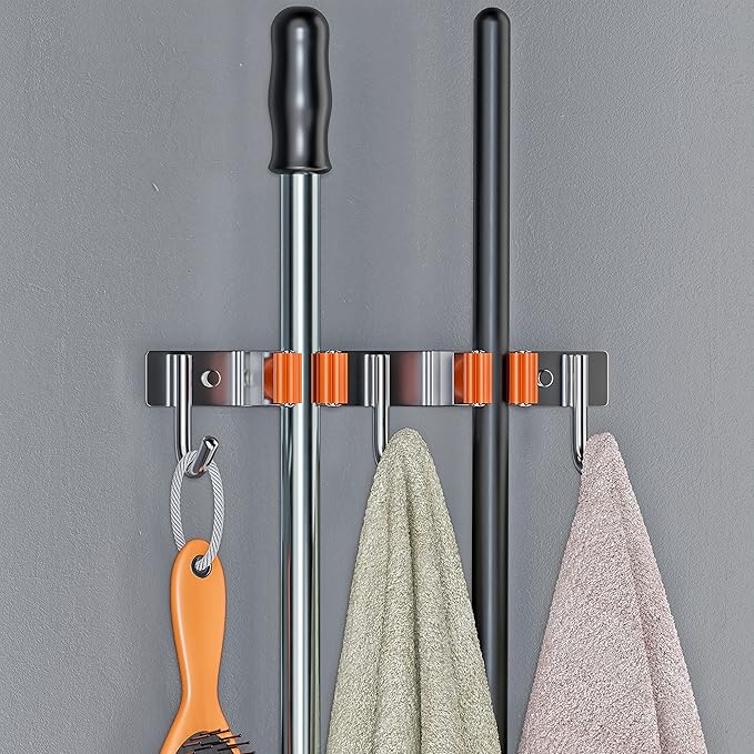 Heavy Duty Broom and Mop Holder Wall Mounted - Image 3