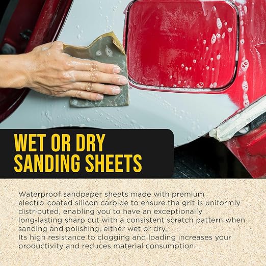 Dura-Gold Premium 7000 Grit Wet or Dry Sandpaper Sheets, 5-1/2" x 9", Box of 25 - Image 4