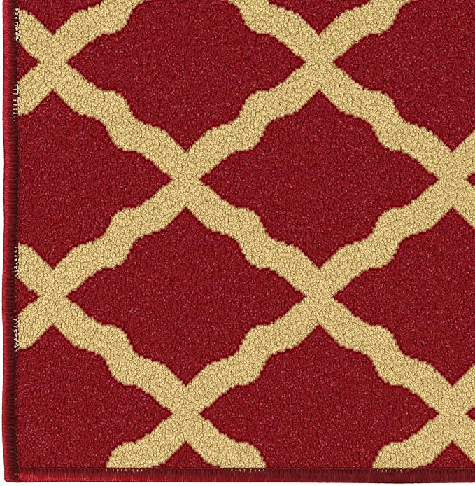 Ottomanson Hallway Runner Rug 20" x 59" Non Slip Trellis Area Rugs Easy to - Image 8